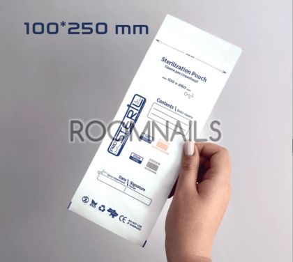 ProSteril Dry & Autoclave (Steam) Sterilization Bags 100x250mm PKW with Indicator White 100pcs.