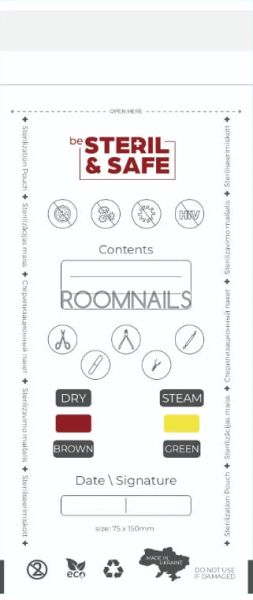 Dry & Autoclave Combined Sterilization Bags 75x150mm PKW with Indicator White 100pcs.